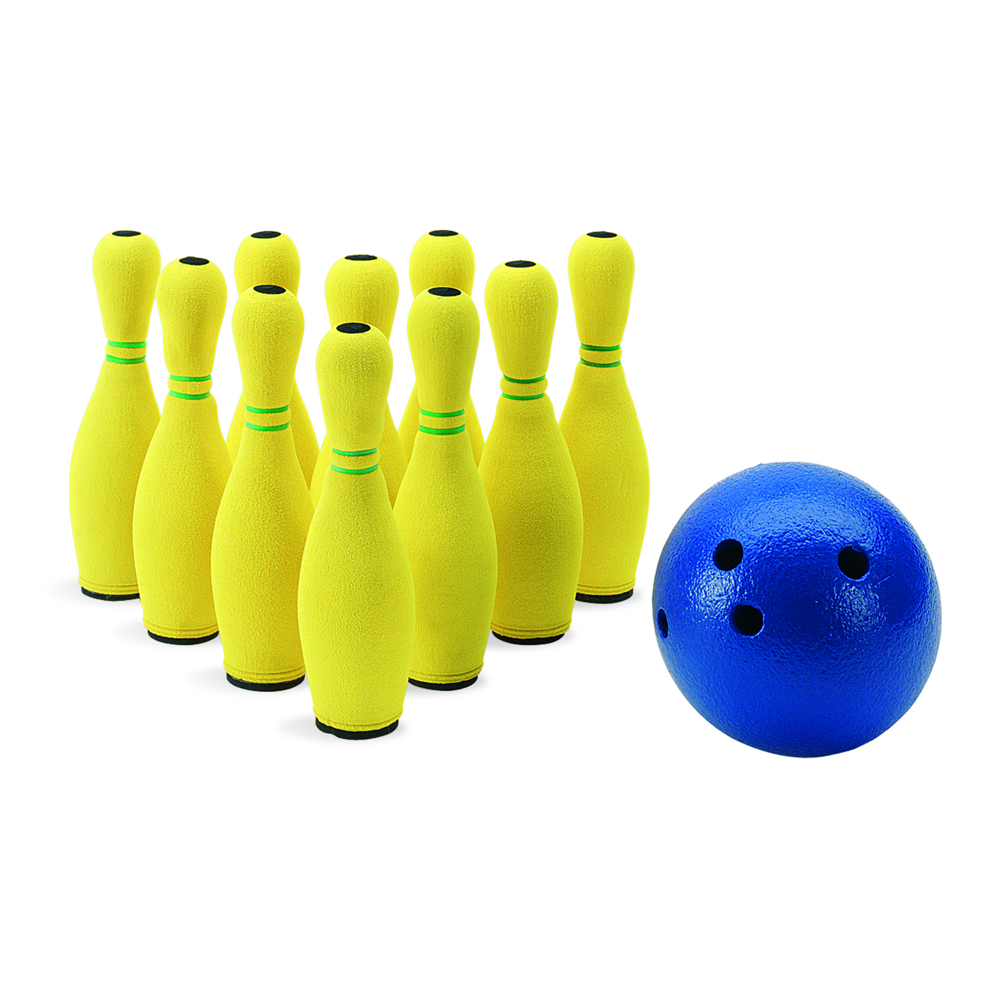 Bowlingspiel Kunststoff: 10 Kegel plus Bowlingkugel