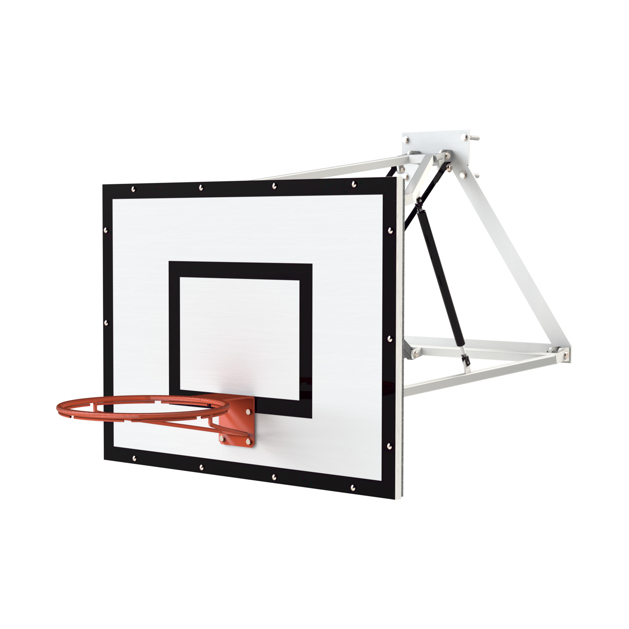 Panneau de basket mural avec ressort à gaz 120x90