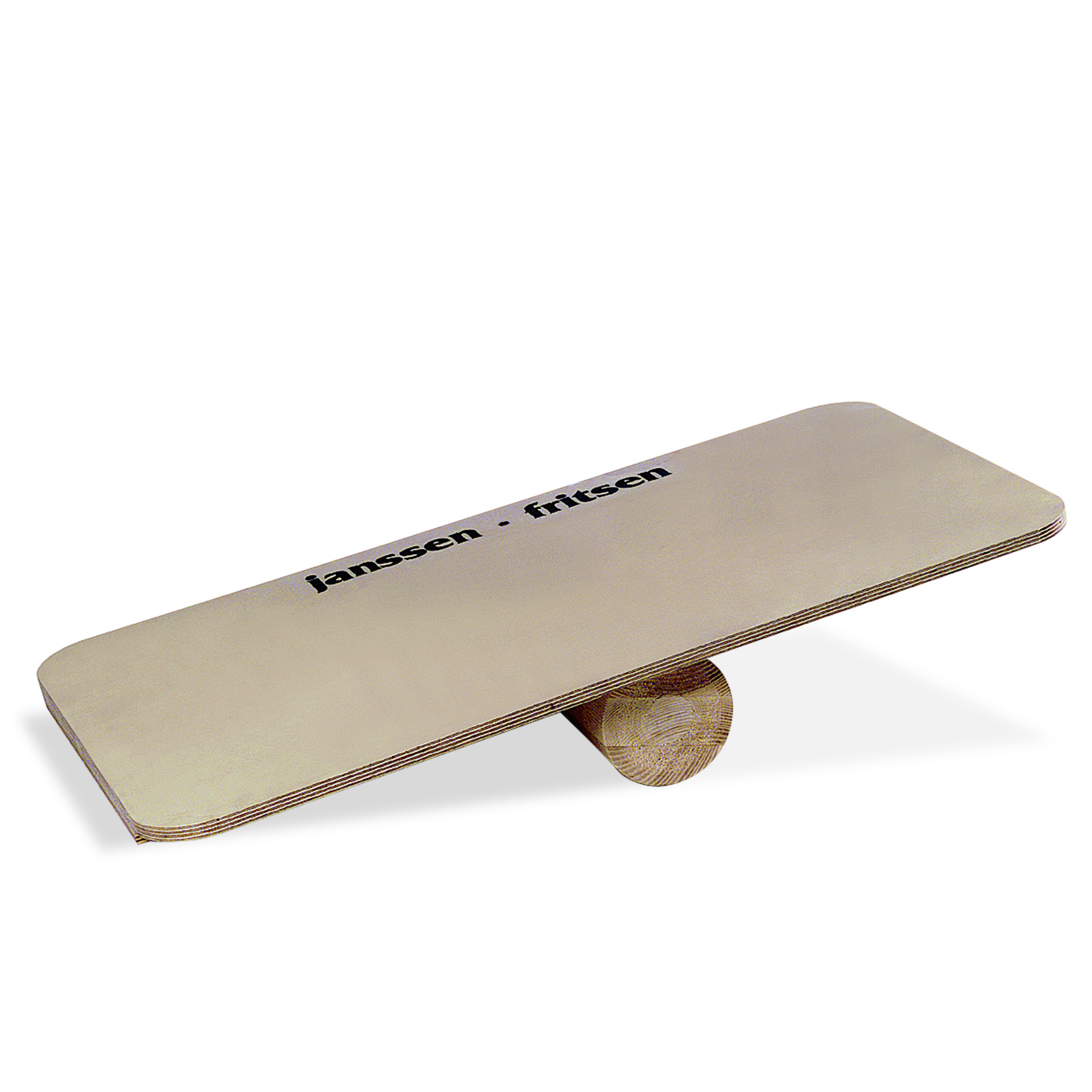 Wooden balancing board with roll