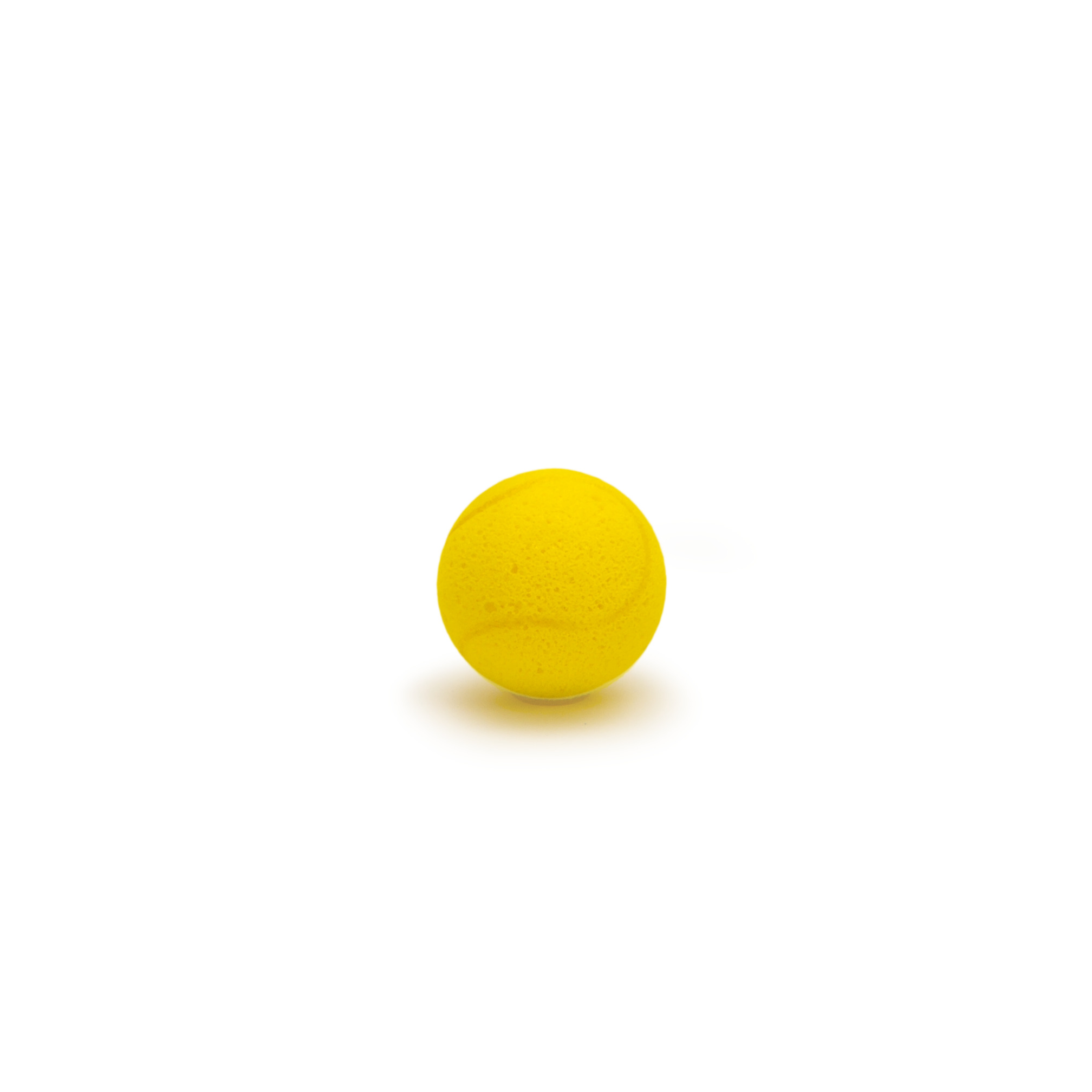 Balle de tennis en mousse sans revêtement, ø 7 cm, jaune