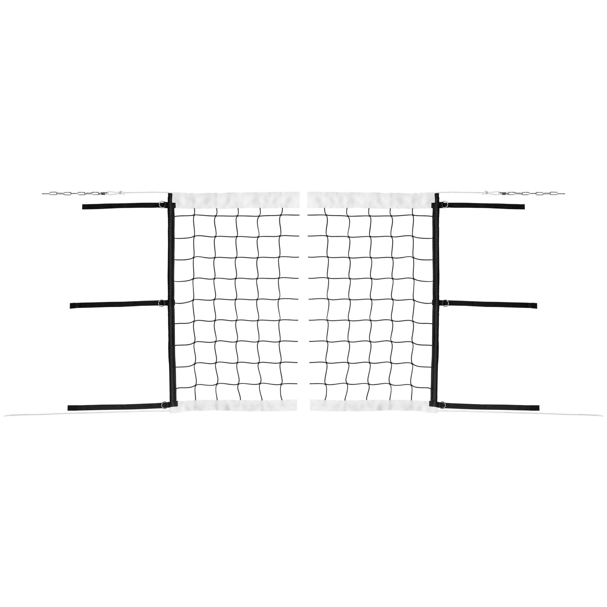 Competition volleyball net with velcro