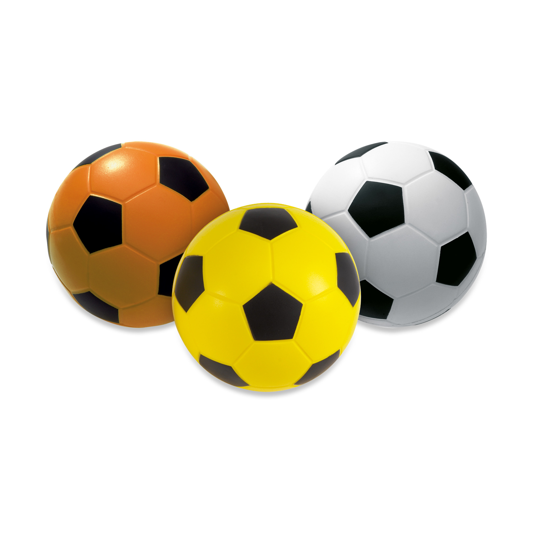 Ballon de foot en mousse avec revêtement, jaune/noir