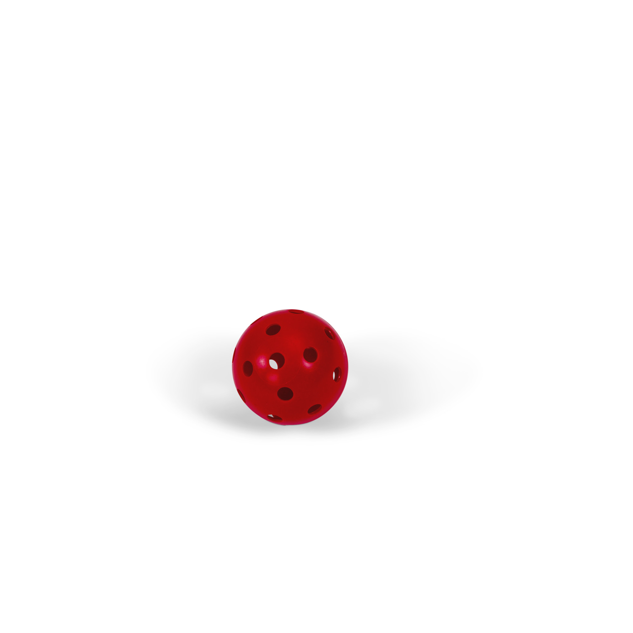 Balle de floorball perforée, douce rouge, ø 7 cm