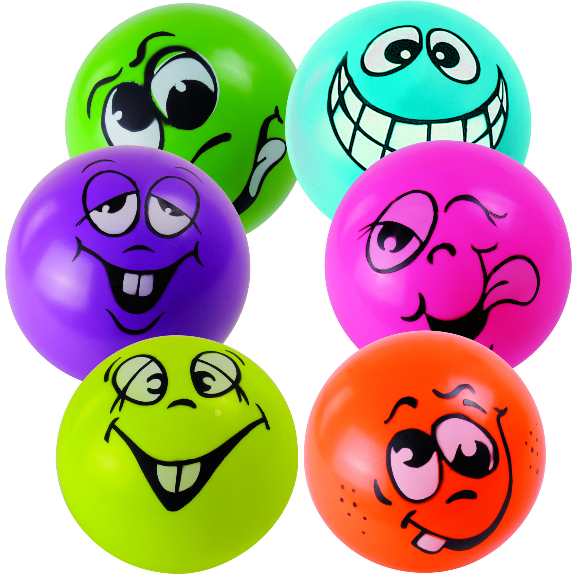 Funny faces ball set, 6 balls
