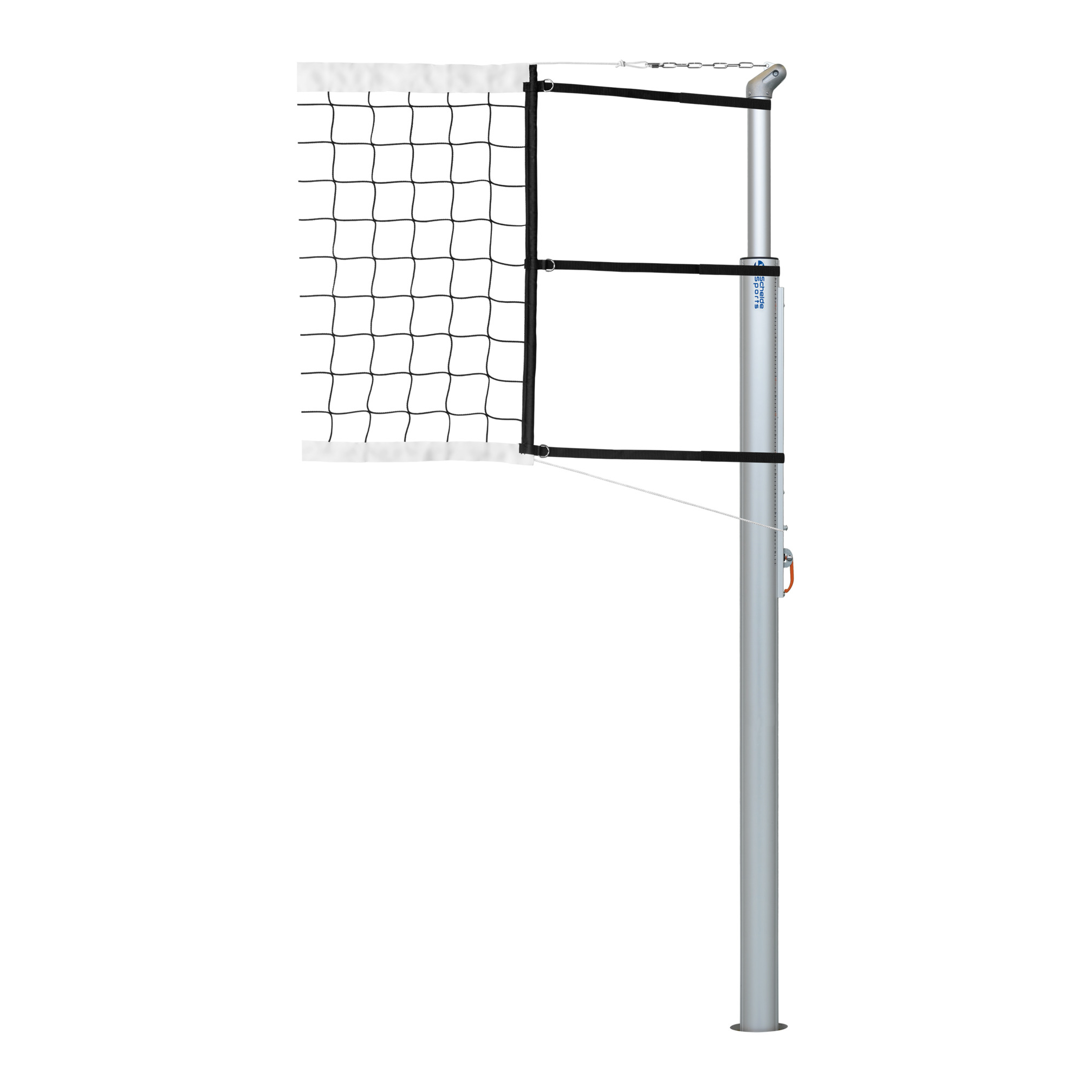 Competition volleyball net with velcro