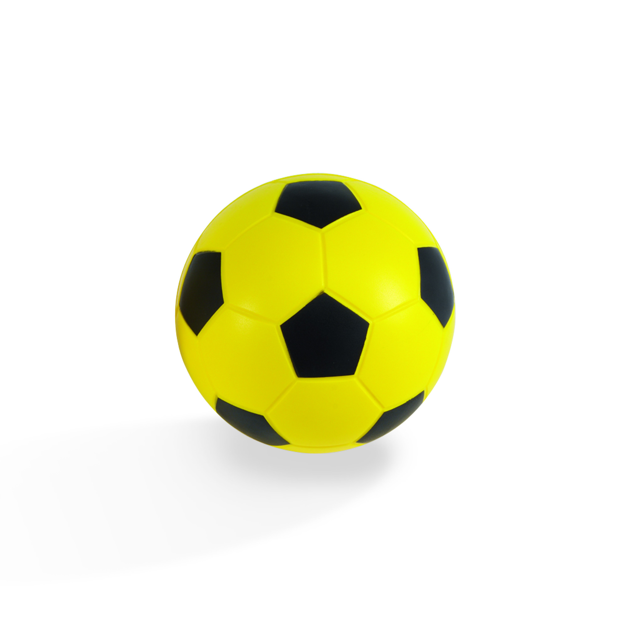 Ballon de foot en mousse avec revêtement, jaune/noir